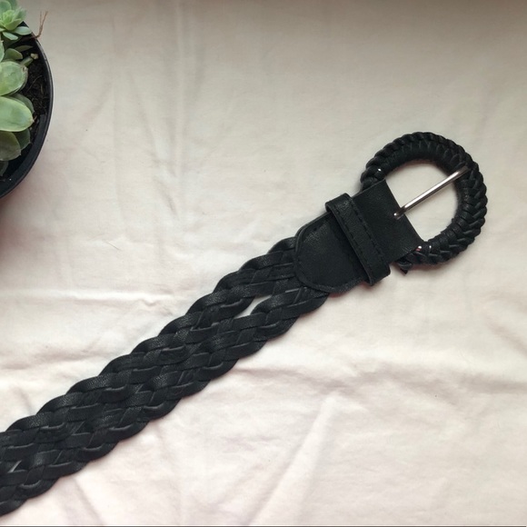 Wet Seal Black Braided Leather Belt - Picture 3 of 3